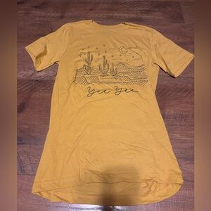 NEW YEEYEE Granger Smith Brand Mustard T-Shirt Size S